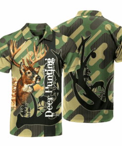 Deer Hunting Camo Polo Shirt For Men