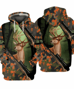 Deer Hunting Orange Camouflage Hoodie All Over Print