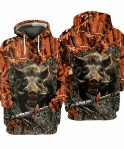 Boar Hunting Camouflage Hoodie All Over Print