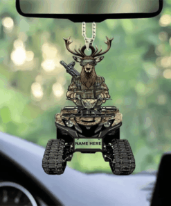 Hunter Vehicle With Deer Car Hanging Ornament, Custom Name Hunting Car Ornament, Gift for Men, Women, Hunters