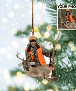 Custom Photo Deer Hunting Acrylic Ornament for Hunting Lovers, Hunting Ornament