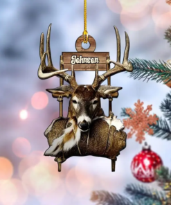Customized Deer Hunting Acrylic Ornament for Deer Hunter, Gift for Father
