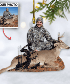 Hunting Custom Photo Ornament Gift For Hunting Lovers - Personalized Hunter Acrylic Ornament Gift For Friends