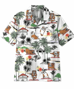 Bulldog Yoga Hawaiian Shirt Hoodifize