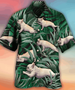 Bulldog Yoga Pose Tropical Hawaiian Shirt Hoodifize