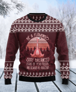 Flamingo Yoga Ugly Christmas Sweater For Men & Women
