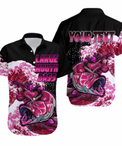 Custom Personalised Bass Fishing Red Hawaiian Shirt Hoodifize