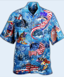 Fishing Hard America Cool Hawaiian Shirt Hoodifize