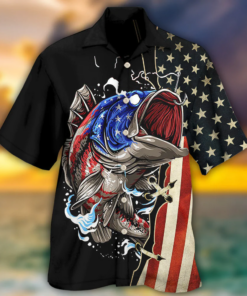 Fishing Independence Day Hawaiian Shirt Hoodifize