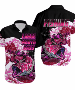 Largemouth Bass Fishing Pink Hawaiian Shirt Hoodifize