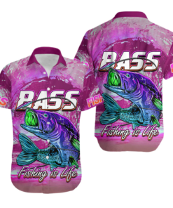 Bass Fishing is Life Hook Sport Largemouth Pink Hawaiian Shirt Hoodifize