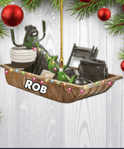 Ice Fishing Sled Personalized Acrylic Flat Ornament Gift For Ice Fishing Lovers