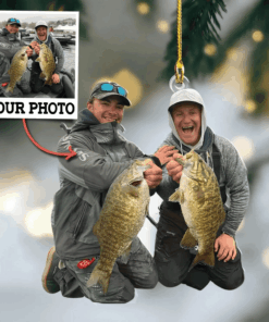 Fishing Custom Photo Ornament Gift For Fishing Lovers - Personalized Fisherman Acrylic Ornament Gift For Friends
