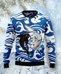 Fishing Koi Funny Ugly Christmas Sweater For Men & Women Adult - Christmas Gifts