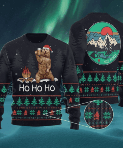 Ho Ho Ho Camping bear I hate people Ugly Christmas Sweater For Men & Women