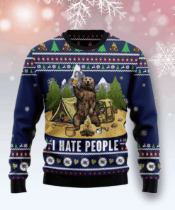 Camping I Hate People Ugly Christmas Sweater For Men & Women Adult