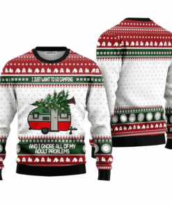 Camping Sweater And I Gnore All Of My Adult Problems, Ugly Christmas Sweater For Men