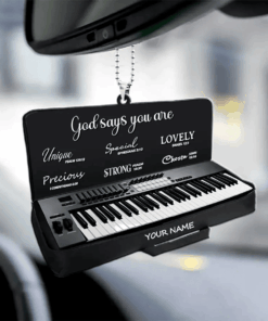 God Say You Are Musical Piano Car Ornament, Custom Name Piano Ornament, Gift For Pianists, Music Instrument Lovers