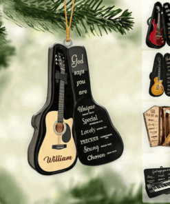 Personalized Musical Instrument With Bag God Says You Are - Christmas Ornament for Music Lovers