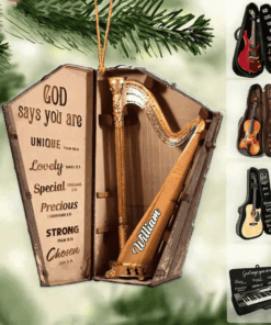 Personalized Harp Musical Instrument With Bag God Says You Are - Christmas Ornament for Music Lovers