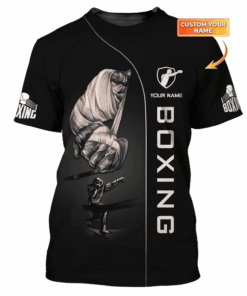 Man Shirt, Custom Name Boxing T-Shirt, Gift for Boxing Lover, Boxing Hoodie Polo Shirt