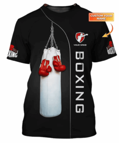 Man Shirt, Custom Name Boxing T-Shirt, Boxing Hoodie Polo Shirt, Gift for Boxing Lover