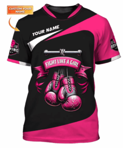 Woman Shirt, Custom Name Boxing T-Shirt, Boxing Hoodie Polo Shirt, Gift for Boxing Lover
