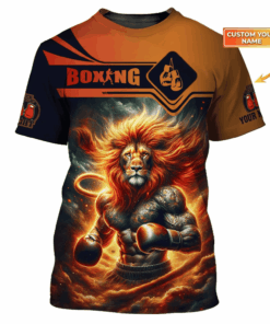 Man Shirt, Custom Name Boxing T-Shirt, Boxing Hoodie Polo Shirt, Gift for Boxing Lover