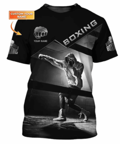 Man Shirt, Custom Name Boxing T-Shirt, Boxing Polo Shirt, Gift for Boxing Lover