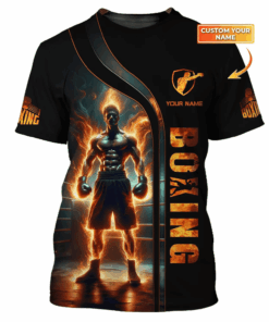 Man Shirt, Custom Name Boxing T-Shirt, Gift for Boxing Lover, Boxing Hoodie Polo Shirt