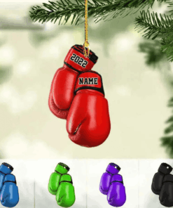 Personalized Boxing Glove Acrylic Christmas Ornament - Housewarming Gift, Sports Lover, UFC Decor Gift
