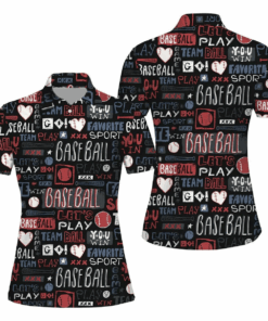 Baseball Let's Play Polo Shirt For Women