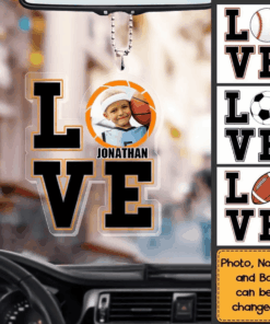Baseball Lovers Acrylic Ornament for Car Decor, Custom Photo and Name Ornament for Baseball Players