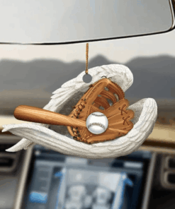 Baseball Sleep In The Wings Angel Car Ornament Flat Acrylic Ornament Memorial Gift