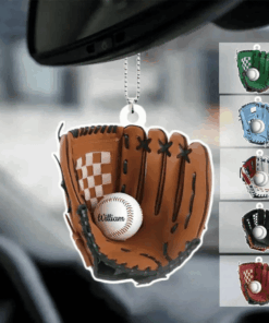 Personalized Baseball Gloves Flat Acrylic Car Ornament for Him