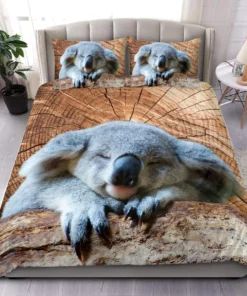 Cute Koala Sleepping 3D All Over Printed Bedding Set