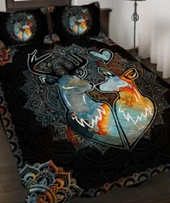 Mandala Couple Deer Q2 Quilt Bedding Set