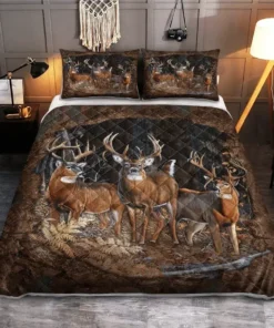 Deer Hungting Q2 Quilt Bedding Set