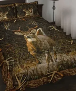Deer Camo Q2 Quilt Bedding Set