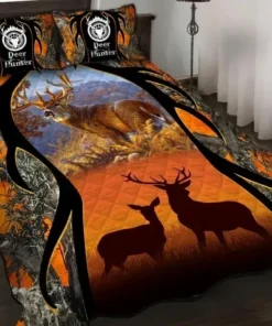 Deer Hunting Camouflage Quilt Bedding Set