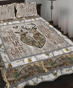 Deer Hunting Couple Quilt Bedding Set