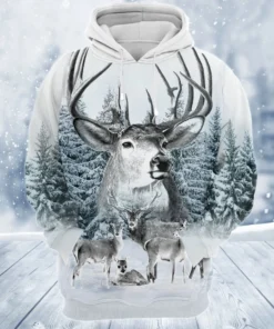 Winter Deer Hunting Pattern All Over Printed Unisex Shirt - Hoodie