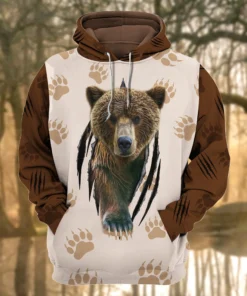 Brown Bear Torn All Over Printed Unisex Shirt