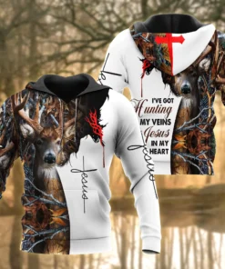 Deer Hunting Jesus 3D All Over Printed Unisex Shirt