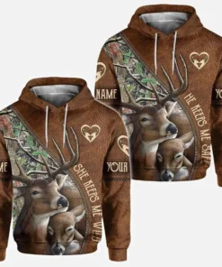 Deer Couple-Combo Hoodie Couple 3D All over Printed Shirt
