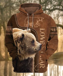 Love Bear Leather Pattern All Over Printed Unisex Shirt