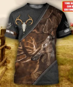 Personalized Name Deer Hunting All Over Printed Unisex Shirt
