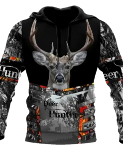 Deer Hunting Gray 3D All Over Printed Unisex Shirt