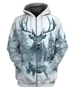Deer Winter Pattern All Over Printed Unisex Shirt