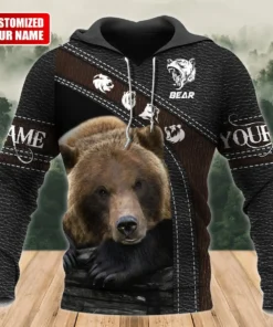 Personalized Name I Love Bear All Over Printed Unisex Shirt